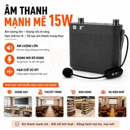 Loa Trợ Giảng X1 15W Bluetooth 5.0 Kèm Mic Đeo Đầu – Âm Thanh Lớn, Pin Sạc USB, Dùng Cho Giáo Viên, Bán Hàng 2
