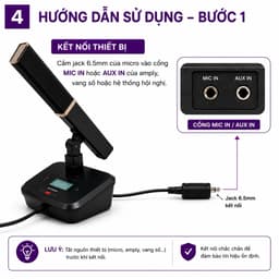 Mic Hội Nghị Không Dây AZTOMAX 301C Thanh Vuông - Micro Hội Thảo Chuyên Nghiệp Thu Âm Rõ Nét Jack 6.5mm Tần Số 600-700 4