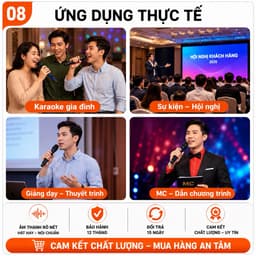 Micro Không Dây AZTOMAX AZ-69 UHF Sạc Type-C, Pin 18650, Hát Karaoke Gia Đình, Loa Kéo, Amply, Phạm Vi Trên 20m 8