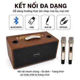 Loa Karaoke Bluetooth AZTOMAX A82 Công Suất RMS 200W PMPO 800W Kèm 2 Micro Không Dây Pin Sạc Dung Lượng Lớn 4