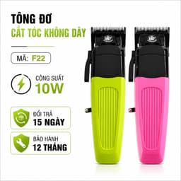 Tông Đơ Cắt Tóc Không Dây F22 Màn Hình LED Pin Trâu 2000mAh Kèm Bộ Cữ Chuyên Nghiệp 1