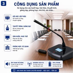 Micro Hội Nghị Không Dây AZTOMAX 301C UHF - Mic Cổ Ngỗng Chuyên Nghiệp Kết Nối 6.35mm Cho Phòng Họp, Hội Thảo, Giảng Dạy 3