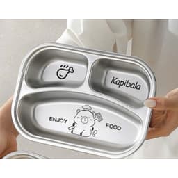khay cơm inox capybara 2 ngăn 3 ngăn kèm nắp – hộp cơm chia ngăn tiện lợi cho bé và dân văn phòng 7