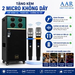 Loa Kéo AAR LX1580 Công Suất 250W-800W, 2 Bass 40cm, Kèm 2 Micro Không Dây, Pin Lithium 12.8V-12A, Karaoke Gia Đình 6