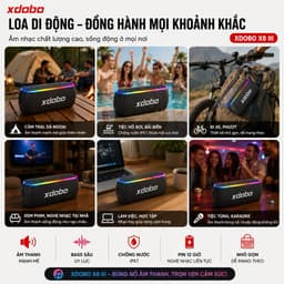 Loa Bluetooth XDOBO X8 III 60W + dây đeo – Bass Mạnh, Bluetooth 5.3, Chống Nước IPX7 5
