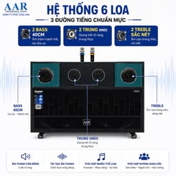 LOA KÉO AAR LX1581 1000W | 2 Bass 40cm | Kèm 2 Micro Không Dây | Bluetooth USB Karaoke Gia Đình Sự Kiện 3