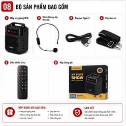 Loa Trợ Giảng Không Dây ZANSONG M18 Kèm Micro Đeo Đầu UHF - Bluetooth USB TF AUX - Pin 6000mAh - Loa Giảng Dạy, Bán Hàng 6