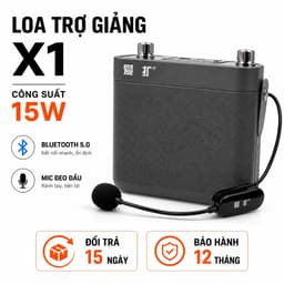 Loa Trợ Giảng X1 15W Bluetooth 5.0 Kèm Mic Đeo Đầu – Âm Thanh Lớn, Pin Sạc USB, Dùng Cho Giáo Viên, Bán Hàng 1