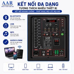 LOA KÉO AAR LX1581 1000W | 2 Bass 40cm | Kèm 2 Micro Không Dây | Bluetooth USB Karaoke Gia Đình Sự Kiện 4