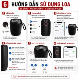 Loa blutooth SODBOX A8 bass lực - chống nước IPX7 6