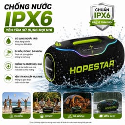 Loa Bluetooth Hopestar A80, Công Suất 300-500W, Hỗ Trợ TF Card, LED, Chống Nước IP6, Pin Trâu Sạc 30.000mAh 6