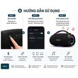 LOA KARAOKE BLUETOOTH YIBOLANG V95 300W KÈM 2 MICRO KHÔNG DÂY - PIN 24000mAh - LOA XÁCH TAY NGHE NHẠC HÁT KARAOKE 7