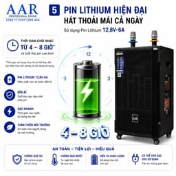 Loa Kéo Karaoke AAR LX40-81 Công Suất 500W Bass 40cm Kèm 2 Micro Không Dây Bluetooth USB Pin Lithium 12.8V 5