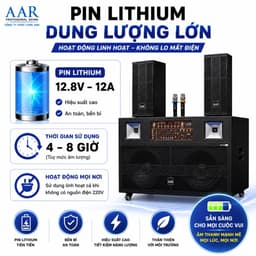 Loa Gập AAR LX8860 Công Suất 400W-1000W Kèm 2 Micro Không Dây, Pin Lithium 12.8V-12A, Loa Kéo Di Động Karaoke Sự Kiện 5