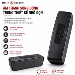 Loa Bluetooth SoundLike Mini S2025 Công Suất 10W Hỗ Trợ USB TF AUX Pin 1200mAh Âm Thanh Stereo 2