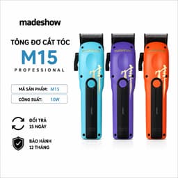 Tông Đơ Cắt Tóc Madeshow M15 Professional 10W - Pin Sạc Type-C, Lưỡi Thép Cao Cấp, Máy Cắt Tóc Không Dây Chuyên Nghiệp 1