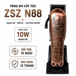 Tông Đơ ZSZ N88 10W Không Dây Cắt Tóc Cạo Viền Tỉa Râu Lưỡi Thép Sạc USB 1