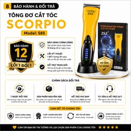 Tông Đơ Cắt Tóc ZSZ Scorpio S85 10W Màn Hình LED Hiển Thị Pin - Lưỡi Dao Thép Không Gỉ - Pin Sạc Lithium - Kèm 4 Cữ Lược 8