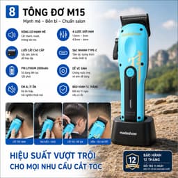 Tông Đơ Cắt Tóc Madeshow M15 Professional 10W - Pin Sạc Type-C, Lưỡi Thép Cao Cấp, Máy Cắt Tóc Không Dây Chuyên Nghiệp 8