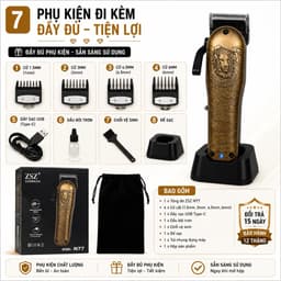 Tông Đơ Cắt Tóc ZSZ N77 10W Barber Chuyên Nghiệp Khắc Sư Tử - Cắt Tóc, Tỉa Viền, Cạo Fade 7