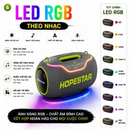 Loa Bluetooth Hopestar A80, Công Suất 300-500W, Hỗ Trợ TF Card, LED, Chống Nước IP6, Pin Trâu Sạc 30.000mAh 6