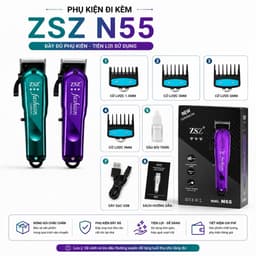 Tông Đơ Cắt Tóc ZSZ N55 Không Dây 10W - Lưỡi Thép Cao Cấp - Pin Sạc USB - Máy Cắt Tóc Gia Đình & Barber Chuyên Nghiệp 7