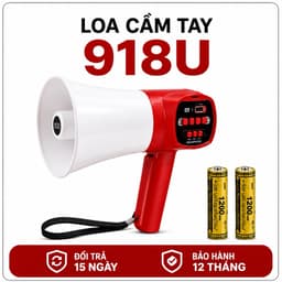 Loa Cầm Tay 918U Megaphone Bluetooth 500m - Ghi Âm, Phát Lại, Phát Nhạc USB/TF, Pin Sạc Lithium 1200mAh 1