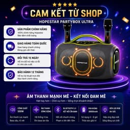 Loa Bluetooth Karaoke HOPESTAR PARTYBOX ULTRA 550W Kèm 2 Micro Không Dây - Pin 36000mAh - Đèn LED RGB - Hỗ Trợ USB/AUX 8