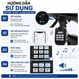 Loa Cầm Tay Công Suất Lớn HM-230C 50W Bluetooth | Loa Phát Thanh Cầm Tay Có Ghi Âm, USB, Thẻ Nhớ, Còi Báo, Truyền Âm Xa 5