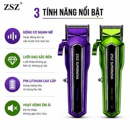 Tông Đơ Cắt Tóc ZSZ N20 10W Chuyên Nghiệp Pin Lithium Sạc Type-C Lưỡi Thép Không Gỉ Kèm 4 Cữ Cắt Tóc 3