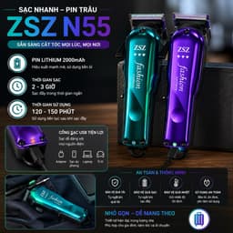 Tông Đơ Cắt Tóc ZSZ N55 Không Dây 10W - Lưỡi Thép Cao Cấp - Pin Sạc USB - Máy Cắt Tóc Gia Đình & Barber Chuyên Nghiệp 8