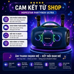 Loa Bluetooth Karaoke HOPESTAR PARTYBOX ULTRA 550W Kèm 2 Micro Không Dây - Pin 36000mAh - Đèn LED RGB - Hỗ Trợ USB/AUX 8