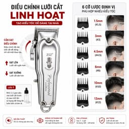 Tông Đơ Cắt Tóc ZSZ N99 10W Không Dây Chuyên Nghiệp - Động Cơ Mạnh, Lưỡi Thép Không Gỉ, Pin Lithium, Cắt Tóc & Cạo Râu 4