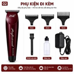 Tông Đơ Cắt Tóc ZSZ F30 10W Chuyên Nghiệp – Lưỡi T Cắt Sát, Pin Sạc Lithium, Kèm 3 Cữ Lược, Dùng Cho Gia Đình & Barber 2