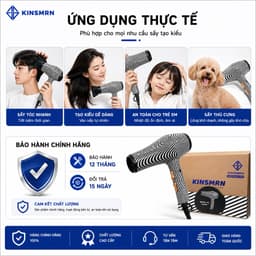 Máy Sấy Tóc KINSMRN P5-01 2400W Công Suất Lớn Sấy Nhanh 2 Tốc Độ Gió 2 Mức Nhiệt Chống Quá Nhiệt Chính Hãng 7