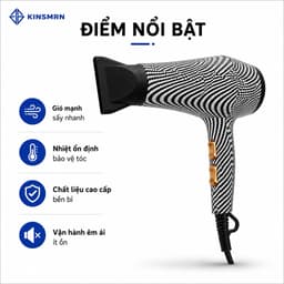 Máy Sấy Tóc KINSMRN P5-01 2400W Công Suất Lớn Sấy Nhanh 2 Tốc Độ Gió 2 Mức Nhiệt Chống Quá Nhiệt Chính Hãng 2