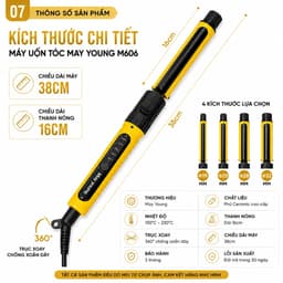 Máy Uốn Tóc May Young M606 Phủ Ceramic Cảm Ứng 19/25/28/32mm - Điều Chỉnh Nhiệt 130-230°C - Trục Xoay 360° 7