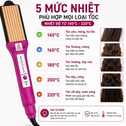 Máy Bấm Tóc SH-989 Thay Bản 45W-80W 5 Mức Nhiệt 140-220°C Kẹp Bấm Xù Chân Tóc Uốn Sóng Thay Bản Ceramic Chuyên Nghiệp 9
