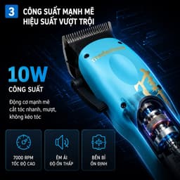 Tông Đơ Cắt Tóc Madeshow M15 Professional 10W - Pin Sạc Type-C, Lưỡi Thép Cao Cấp, Máy Cắt Tóc Không Dây Chuyên Nghiệp 3