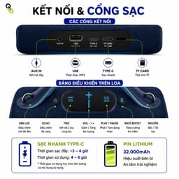 Loa Karaoke Bluetooth HOPESTAR PARTYBOX 168 400W Kèm 2 Micro Không Dây UHF, Bluetooth 5.3, Pin 32000mAh, Chống Nước IPX5 5