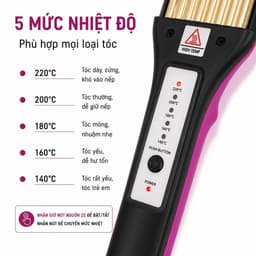 Máy Bấm Tóc SH-989 Thay Bản 45W-80W 5 Mức Nhiệt 140-220°C Kẹp Bấm Xù Chân Tóc Uốn Sóng Thay Bản Ceramic Chuyên Nghiệp 2