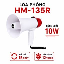 Loa Phóng Cầm Tay HM-135R 10W Ghi Âm Phát Lại 180 Giây - Pin Lithium Sạc USB - Còi Báo Động 108dB 1
