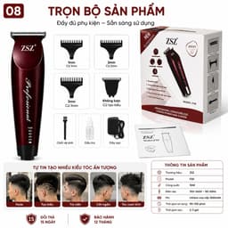 Tông Đơ Cắt Tóc ZSZ F30 10W Chuyên Nghiệp – Lưỡi T Cắt Sát, Pin Sạc Lithium, Kèm 3 Cữ Lược, Dùng Cho Gia Đình & Barber 8