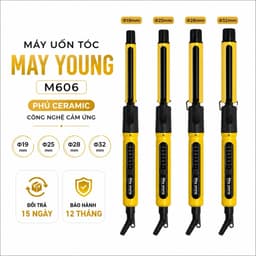 Máy Uốn Tóc May Young M606 Phủ Ceramic Cảm Ứng 19/25/28/32mm - Điều Chỉnh Nhiệt 130-230°C - Trục Xoay 360° 1