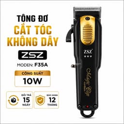 Tông Đơ Cắt Tóc Không Dây ZSZ F35A 10W - Pin Lithium 1200mAh - Cắt Êm, Mạnh, Chuyên Nghiệp Kèm 4 Cữ Lược 1