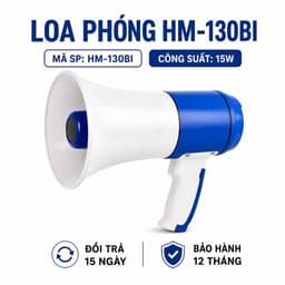 Loa Phóng Thanh Cầm Tay HM-130BI Bluetooth 15W Ghi Âm 180 Giây Phát Nhạc USB Pin Sạc Lithium 1