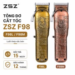 Tông Đơ Cắt Tóc ZSZ F98L/F98M Chuyên Nghiệp - Động Cơ 7500RPM - Lưỡi Thép Không Gỉ - Pin Lithium 1200mAh - Cắt Tóc 1