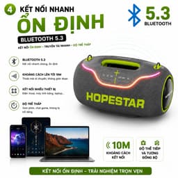 Loa Bluetooth Hopestar A80, Công Suất 300-500W, Hỗ Trợ TF Card, LED, Chống Nước IP6, Pin Trâu Sạc 30.000mAh 4