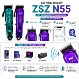 Tông Đơ Cắt Tóc ZSZ N55 Không Dây 10W - Lưỡi Thép Cao Cấp - Pin Sạc USB - Máy Cắt Tóc Gia Đình & Barber Chuyên Nghiệp 5