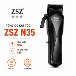 Tông Đơ Cắt Tóc ZSZ N35 10W Chuyên Nghiệp - Pin Sạc Type-C, Lưỡi Thép Không Gỉ, Kèm 8 Cữ Cắt, Dùng Cho Gia Đình & Barber 1